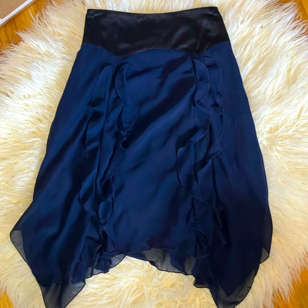 Chloe navy ruffle skirt